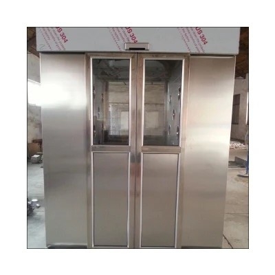 एयर इंटरलॉकिंग सिस्टम के साथ स्वचालित पुश डोर स्टेनलेस स्टील एयर शावर